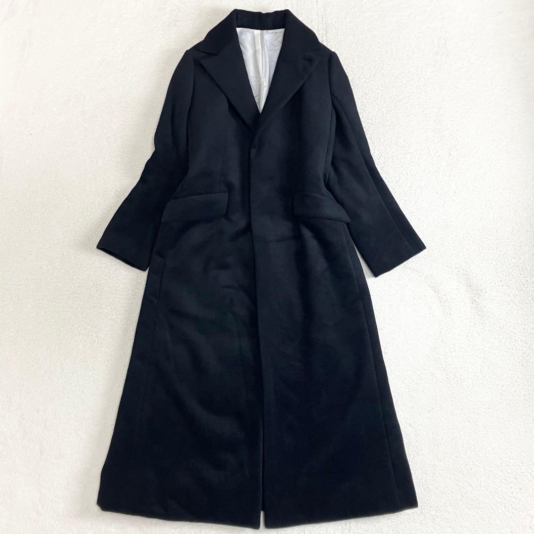 bajra バジュラ　アンゴラ　ウール　チェスターコート　ブラック　3