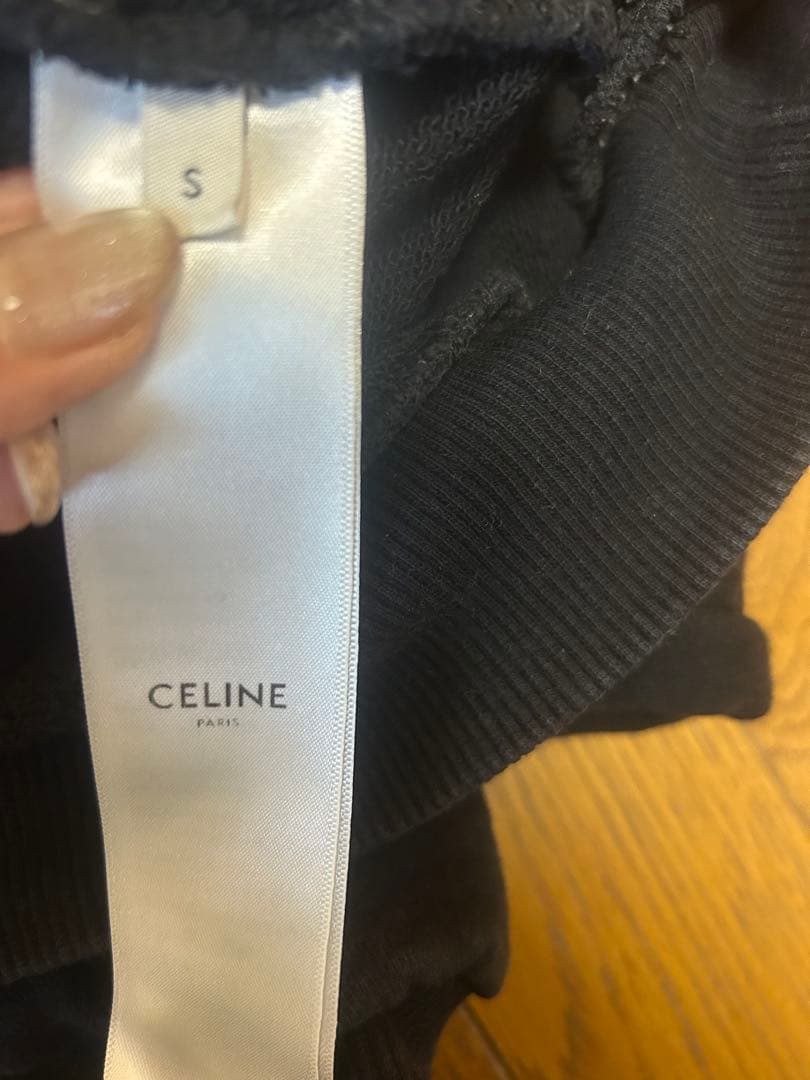 CELINE ブラック パーカー フード付き