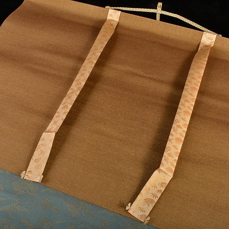 掛軸　伊藤若冲筆　水墨画　鶴図　紙本　二重箱　G　R7656B