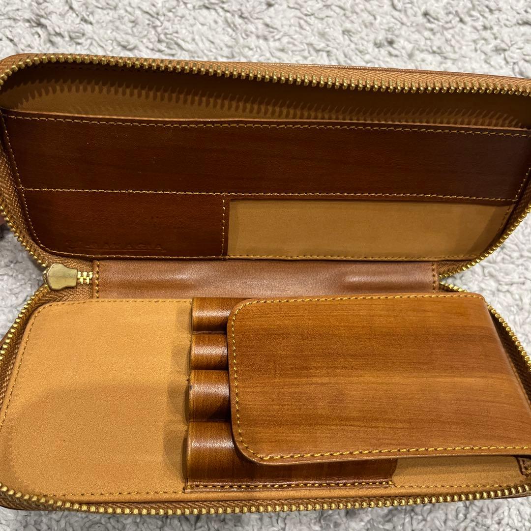 Bahagia&Craft ブラウン　バハギア　ヌメ革　筆箱　ペンケース