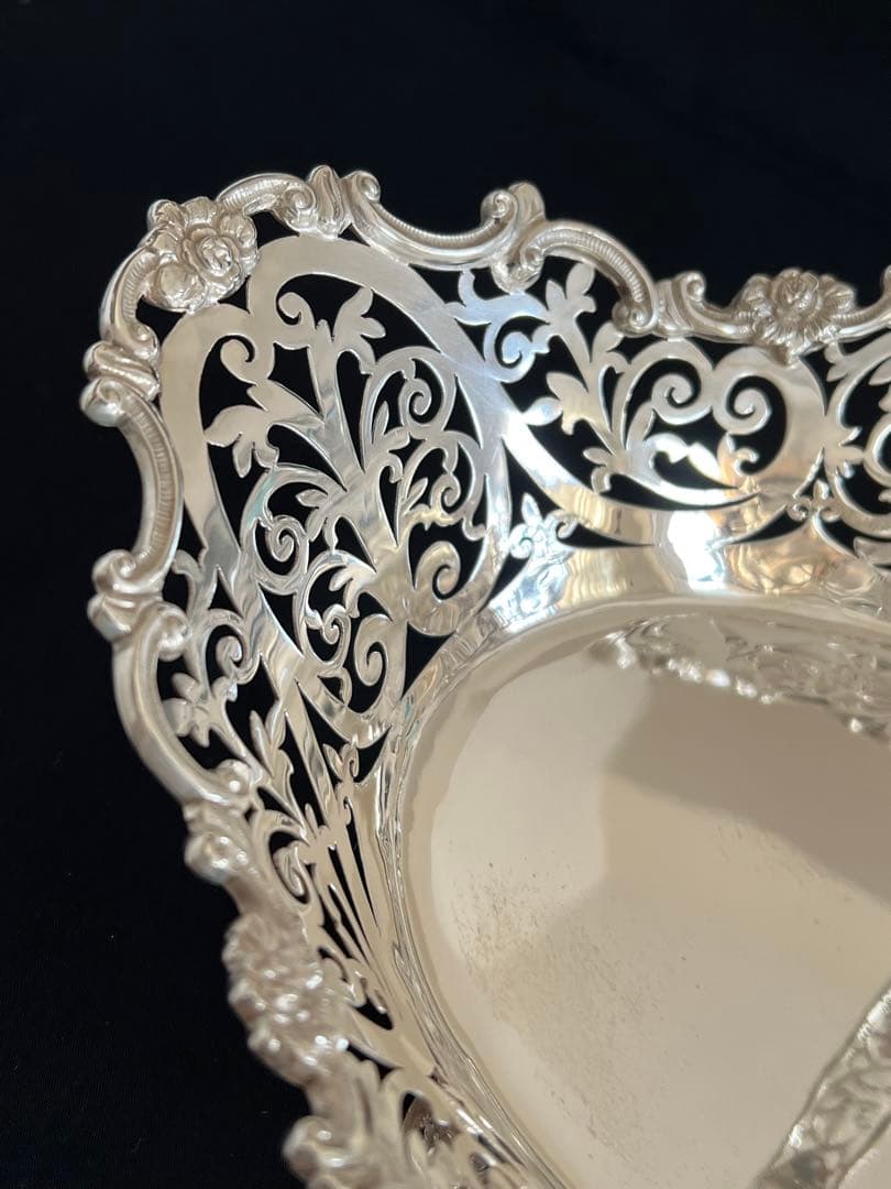 アンティーク純銀製　1908年　バスケット　イギリス　バーミンガム