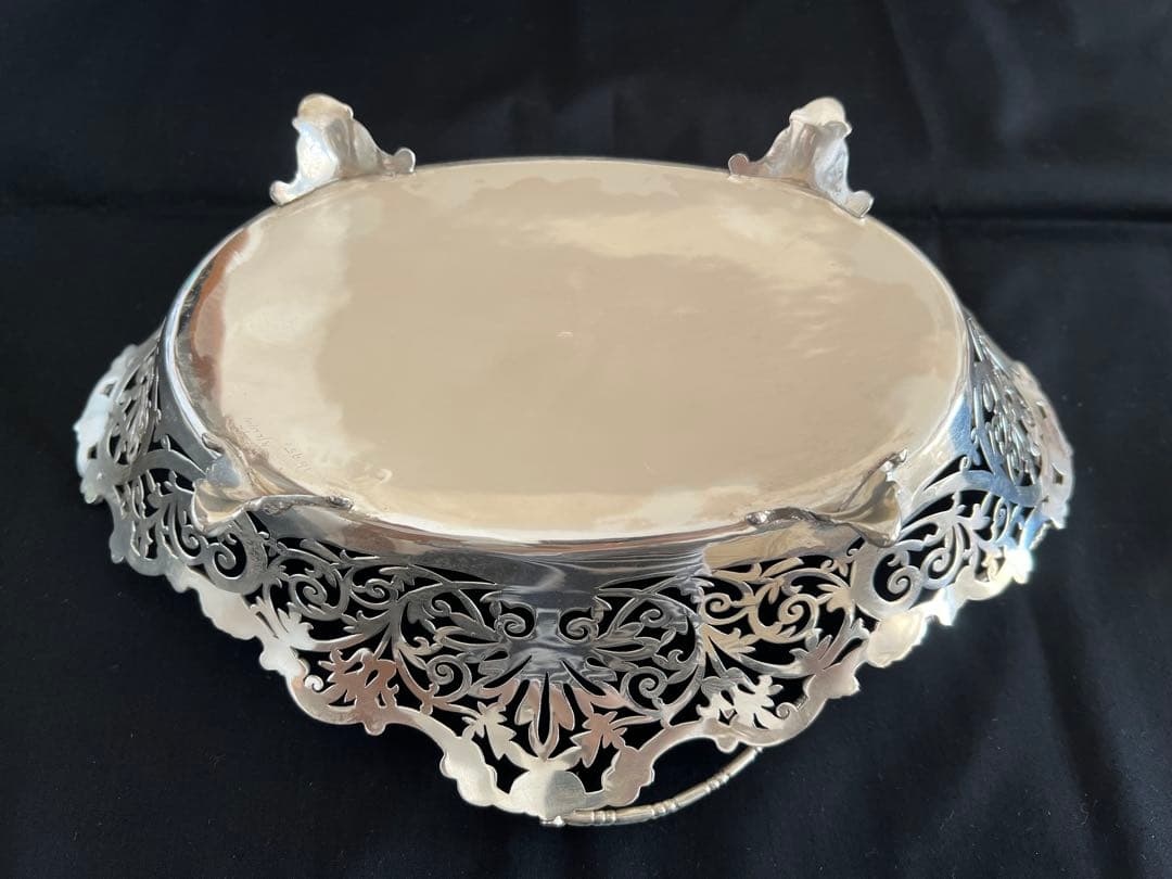 アンティーク純銀製　1908年　バスケット　イギリス　バーミンガム