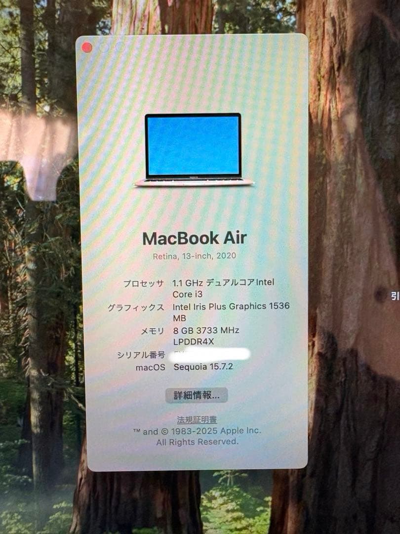 【美品/箱付き】MacBook Air 13-inch 2020 Gold
