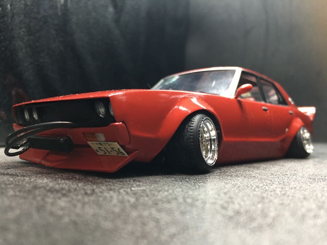 旧車プラモデル完成品アオシマスカイラインケンメリ