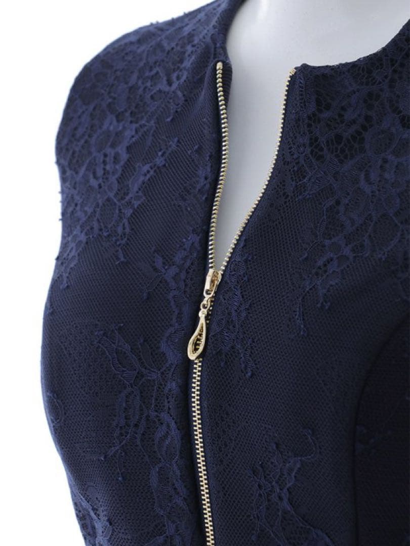 ジュエルズ　ジップアップノースリーブミディドレス