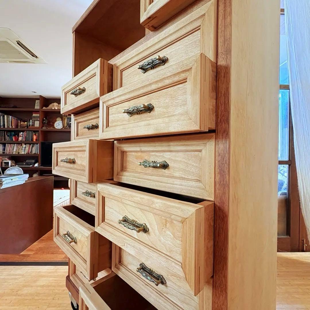 14杯 オーダー品 ビンテージ 木製チェスト キャスター 収納 北欧ナチュラル