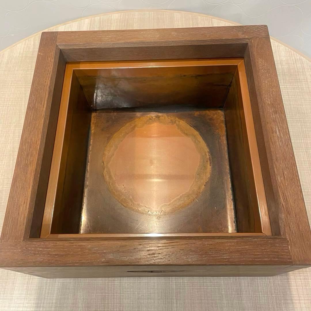 【希少】茶道 置炉 仙徳上入子 炉壇 五徳 銅製内装 炉底瓦付 木製火鉢