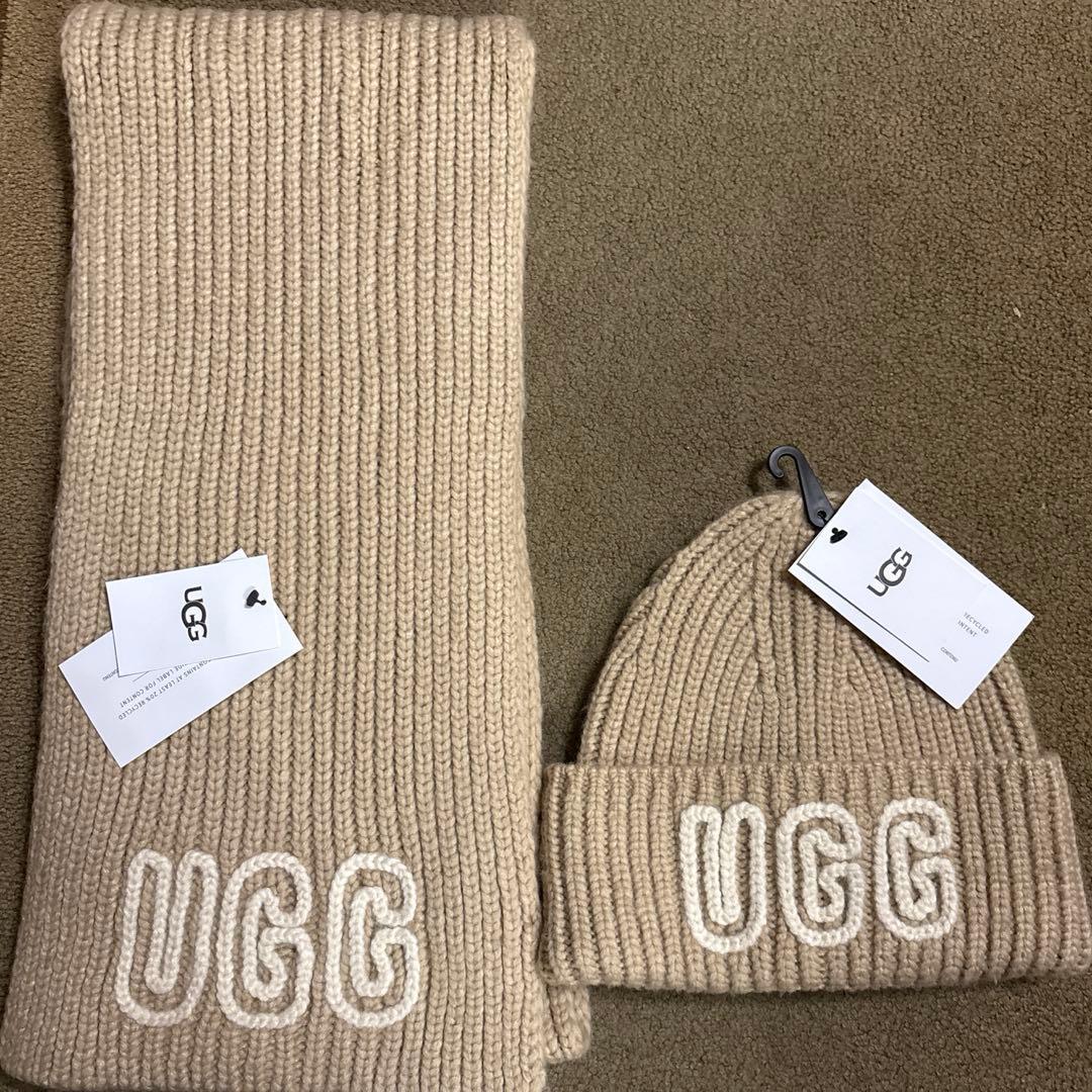 UGG Chunky Crafted Rib ニット帽マフラーセット新品タグ付き