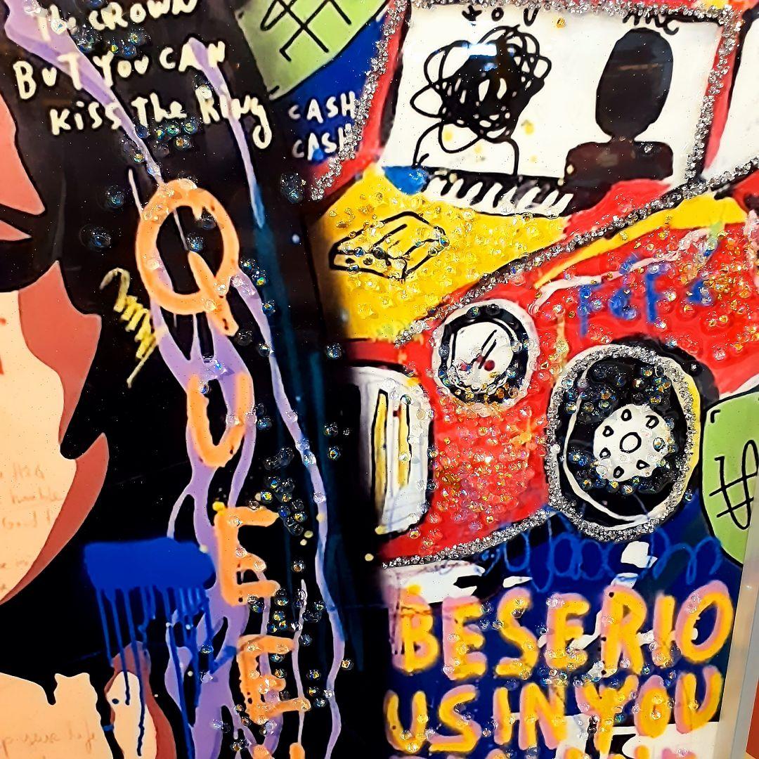 輸入雑貨　天然石　ダヴィンチ作『落書きモナリザ・クリスタルアート』　水晶・宝石絵