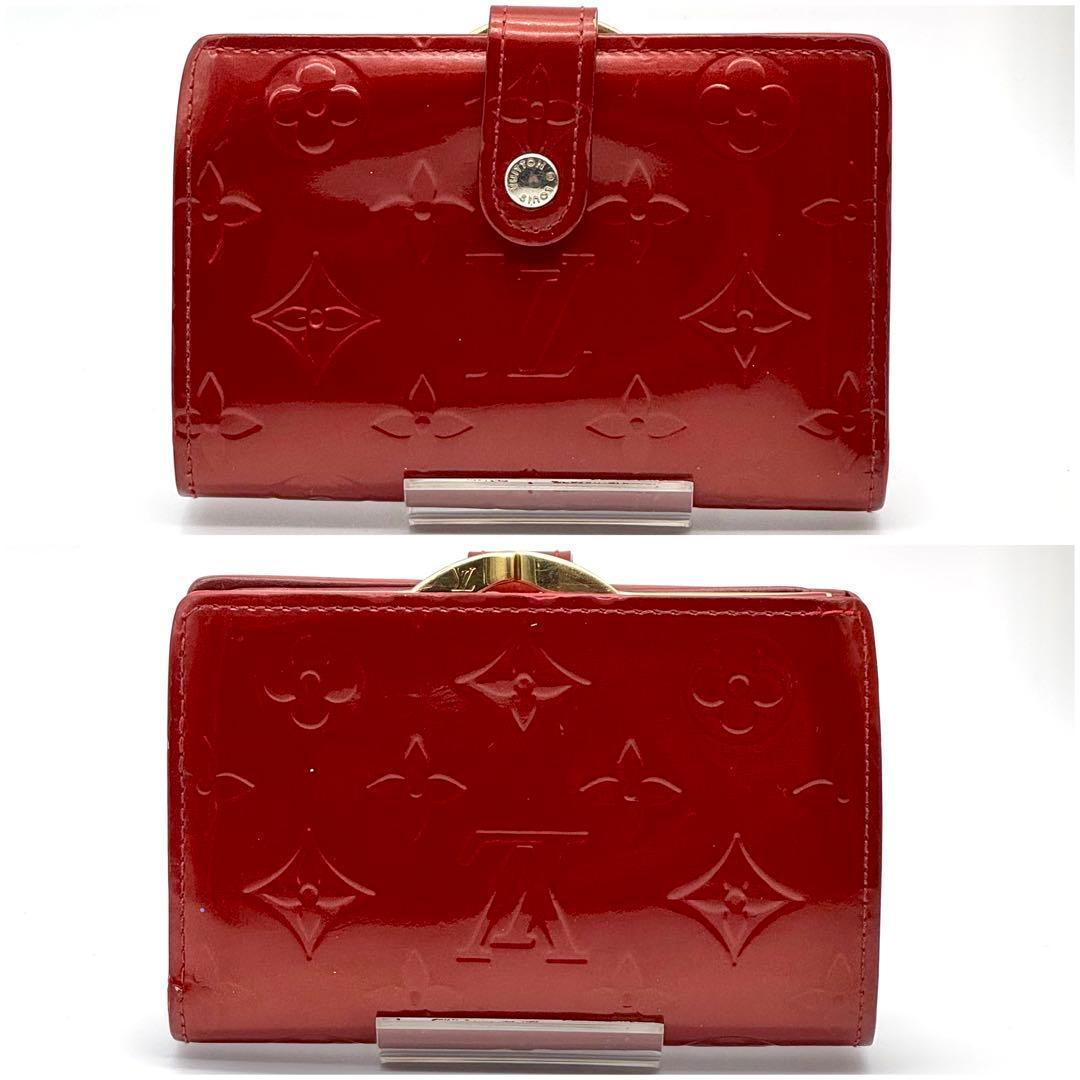 ルイヴィトン モノグラム ヴェルニ ポルトフォイユ ヴィエノワ がま口 赤系