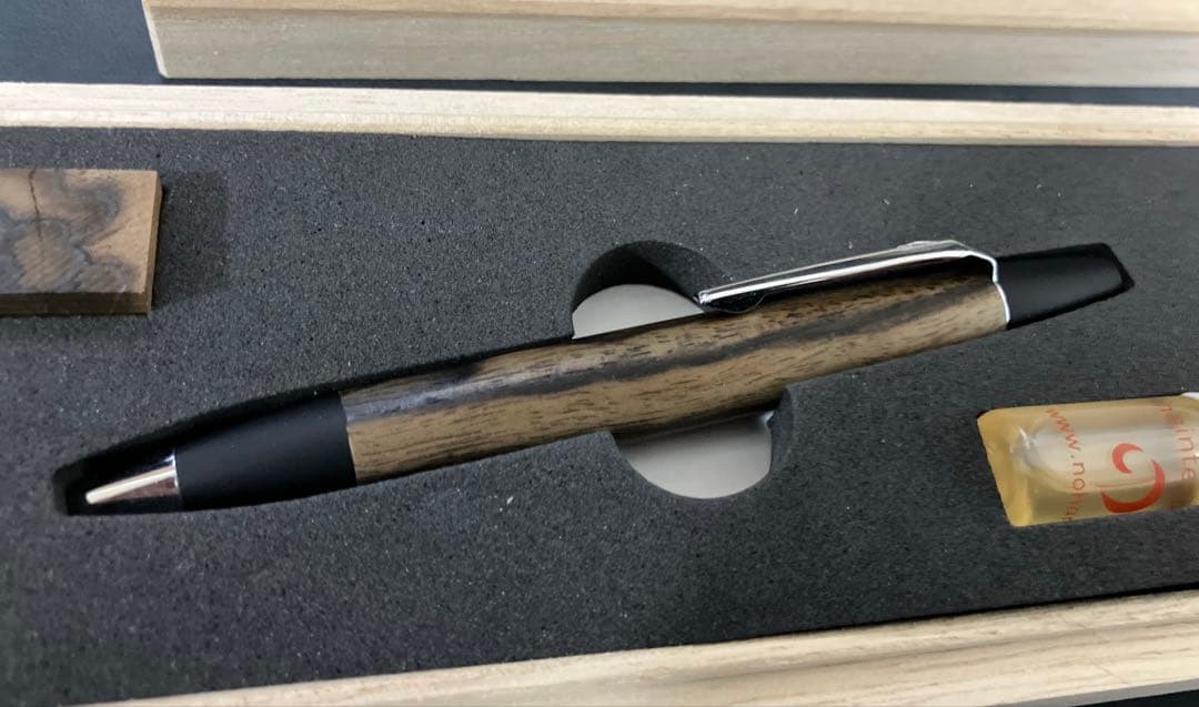 野原工芸　特上黒柿　ボールペン・ロータリー　限定　桐箱入り　極上品