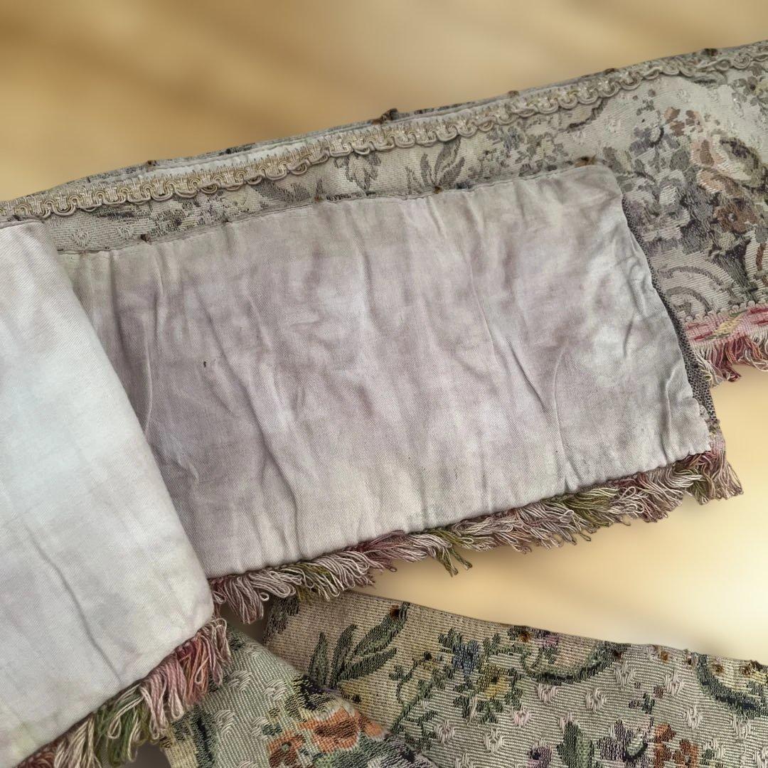 フランスアンティークカーテン織物生地3点セット