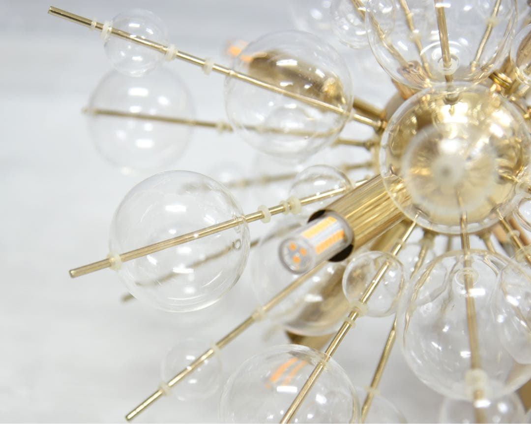 バブルシャンデリア ゴールド 6灯