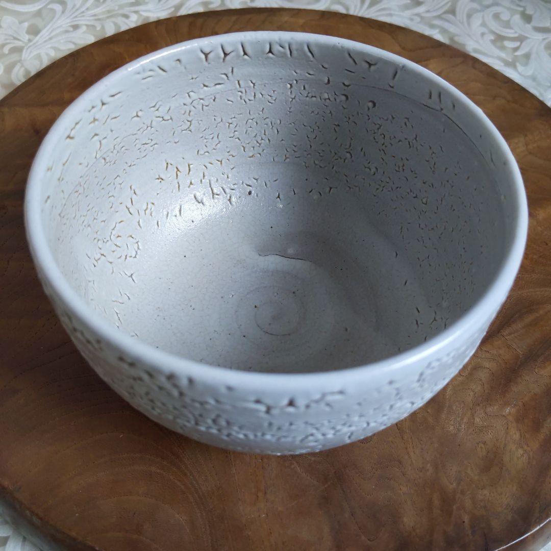 茶道具　抹茶茶碗　梅華皮手　溝上一薊　作　唐津焼　抹茶碗　表千家　【匿名配送】