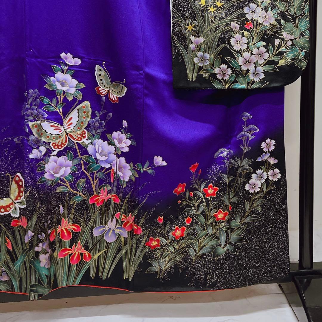 振袖　金彩　彩箔　蝶　牡丹　撫子　菖蒲　桔梗　晴れの日　成人式　着物　013tz