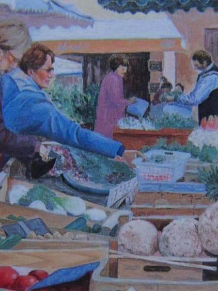 三鞍エミリー、朝市、希少な画集より、新品高級額・額装付