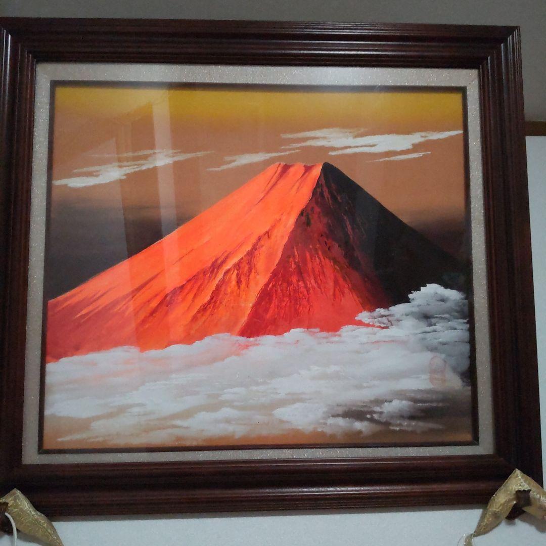 赤富士 絵画 立体画 日本画