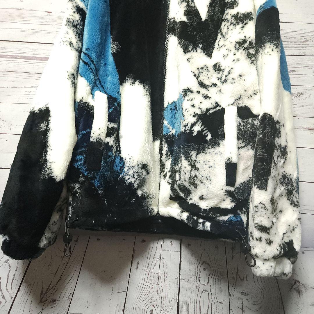 ZARA　ファージップアップスタンドカラージャケット　ホワイト系XL