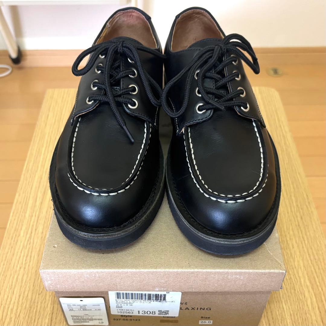 新品未使用　ユナイテッドアローズ　モックトゥレザーシューズ　ブラック　26cm