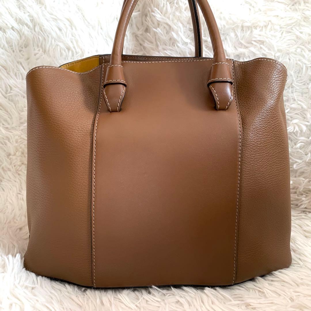 極美品✨フルラ 現行 ハンドバッグ 2way ミアステラ オールレザー キャメル