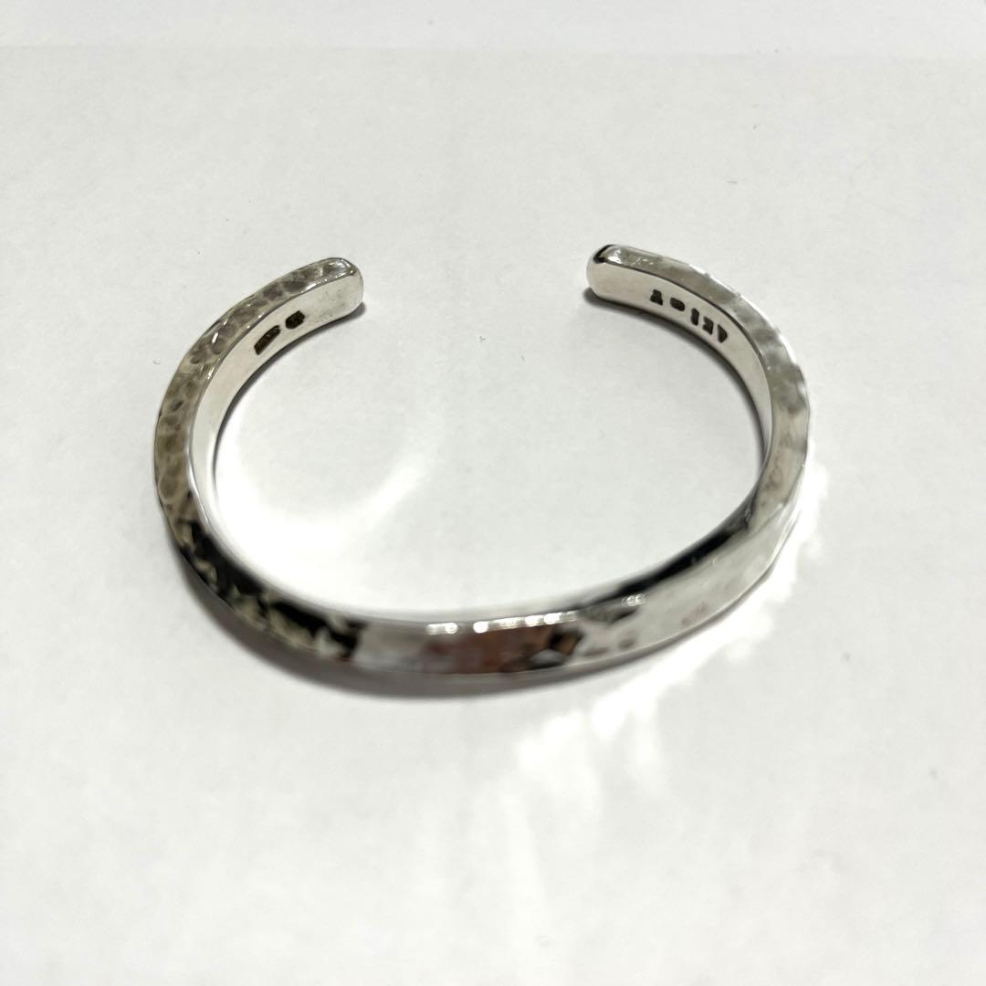 市松　イチマツ　シルバー　バングル　槌目