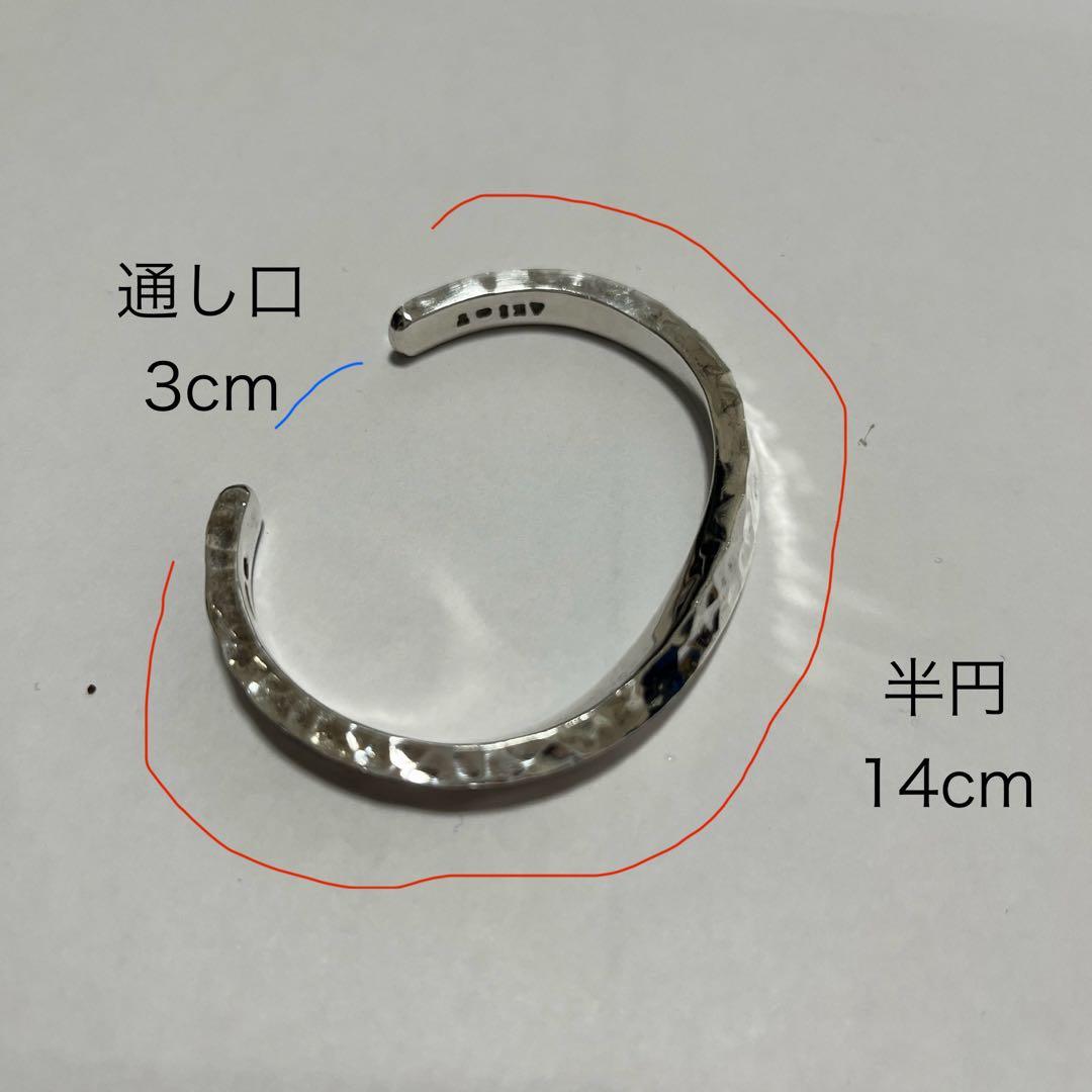 市松　イチマツ　シルバー　バングル　槌目