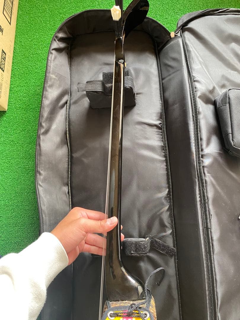 沖縄三線　蛇革　本革　ケース付き