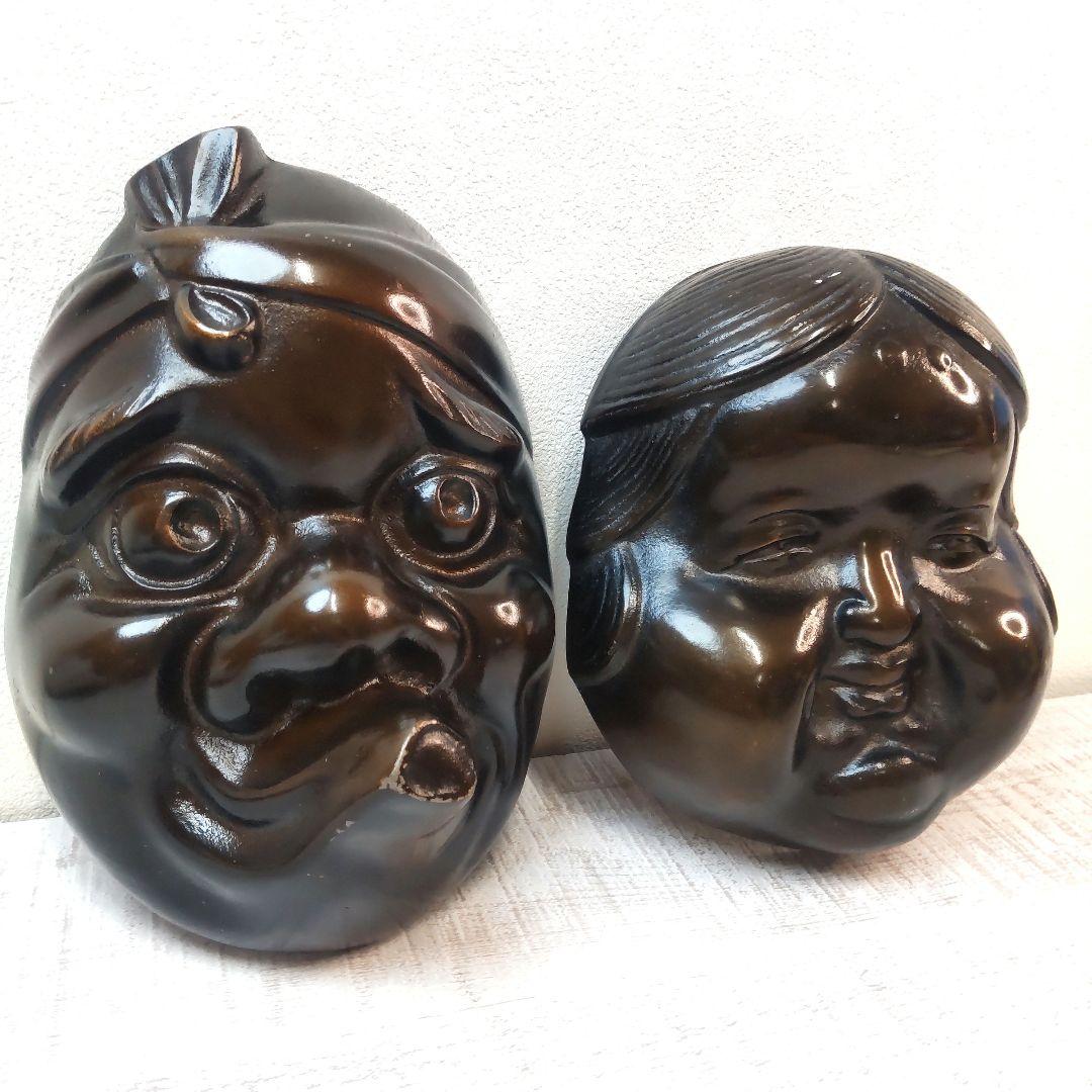 【値下中】おかめ、ひょっとこ鋳物面