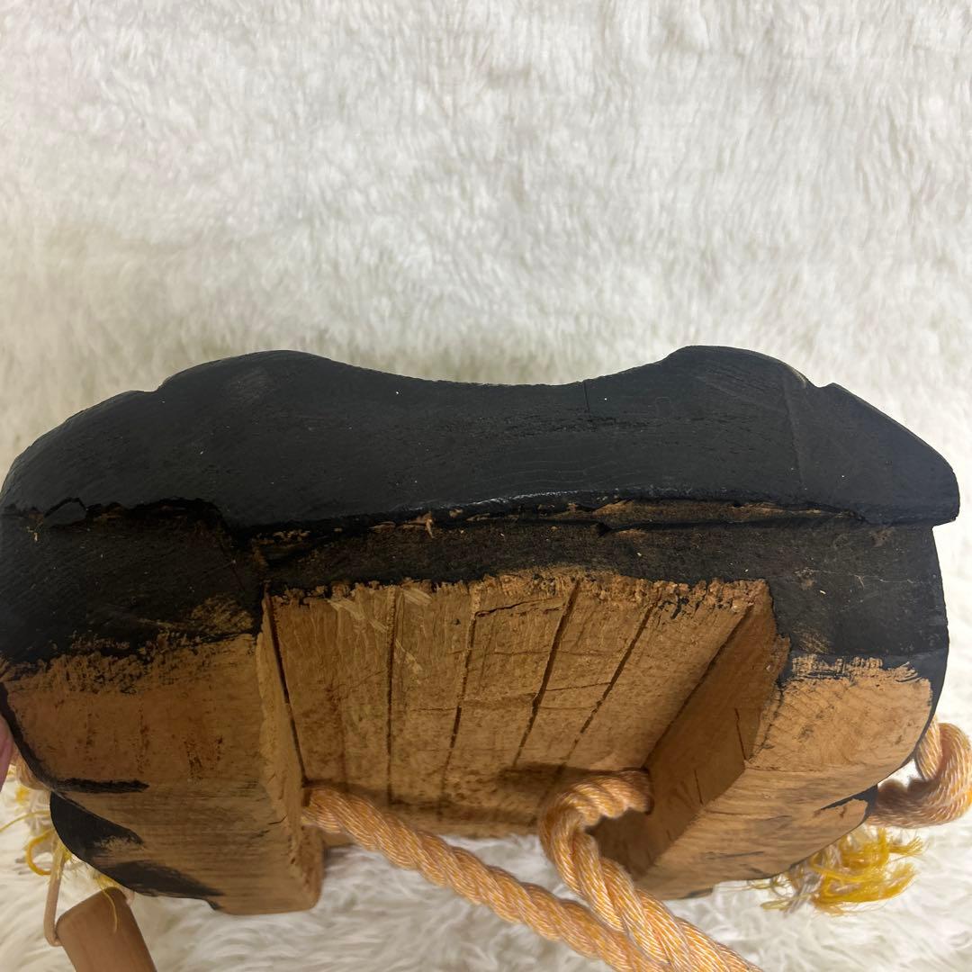 【美品】釜神様　神面　お面　木彫り　大サイズ　能面　工芸　古民家　壁掛け　守り神