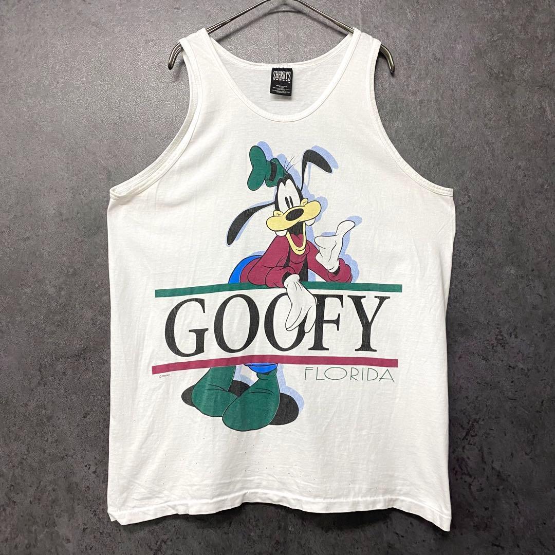 90s☆USA製古着☆【 ディズニー グーフィー タンクトップ】メンズXL