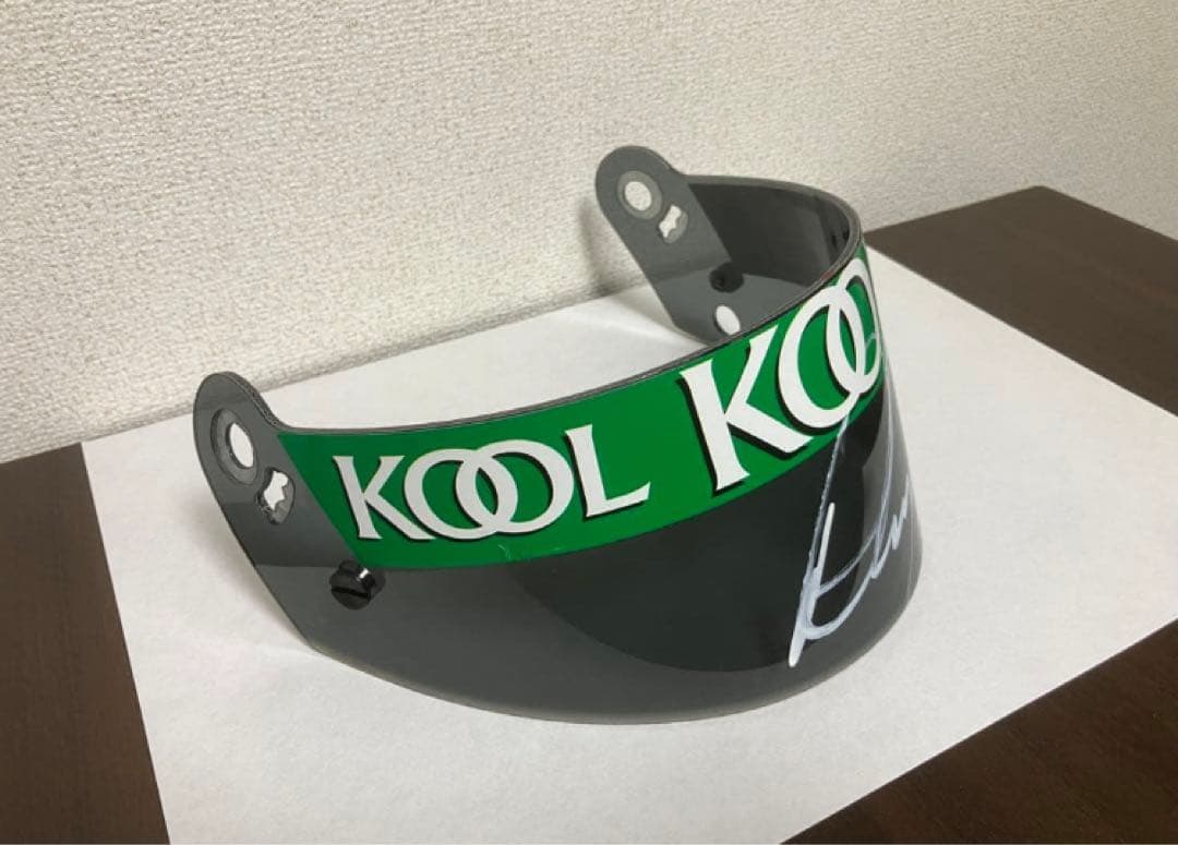 チームＫＯＯＬグリーン　ポール・トレイシー　サイン入ヘルメットバイザー　ＣＡＲＴ