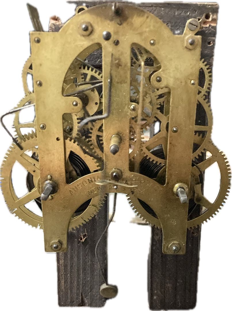 アンティークANSONIA 8日巻ダルマ柱時計 稼働中