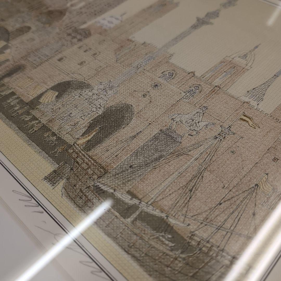 安野光雅　リトグラフ　世界の都市物語　額装　版画　インテリア　6号大