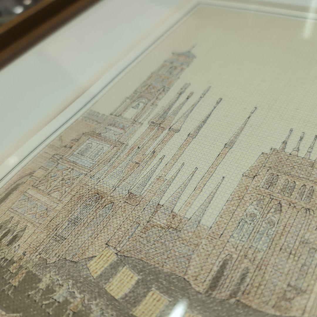 安野光雅　リトグラフ　世界の都市物語　額装　版画　インテリア　6号大