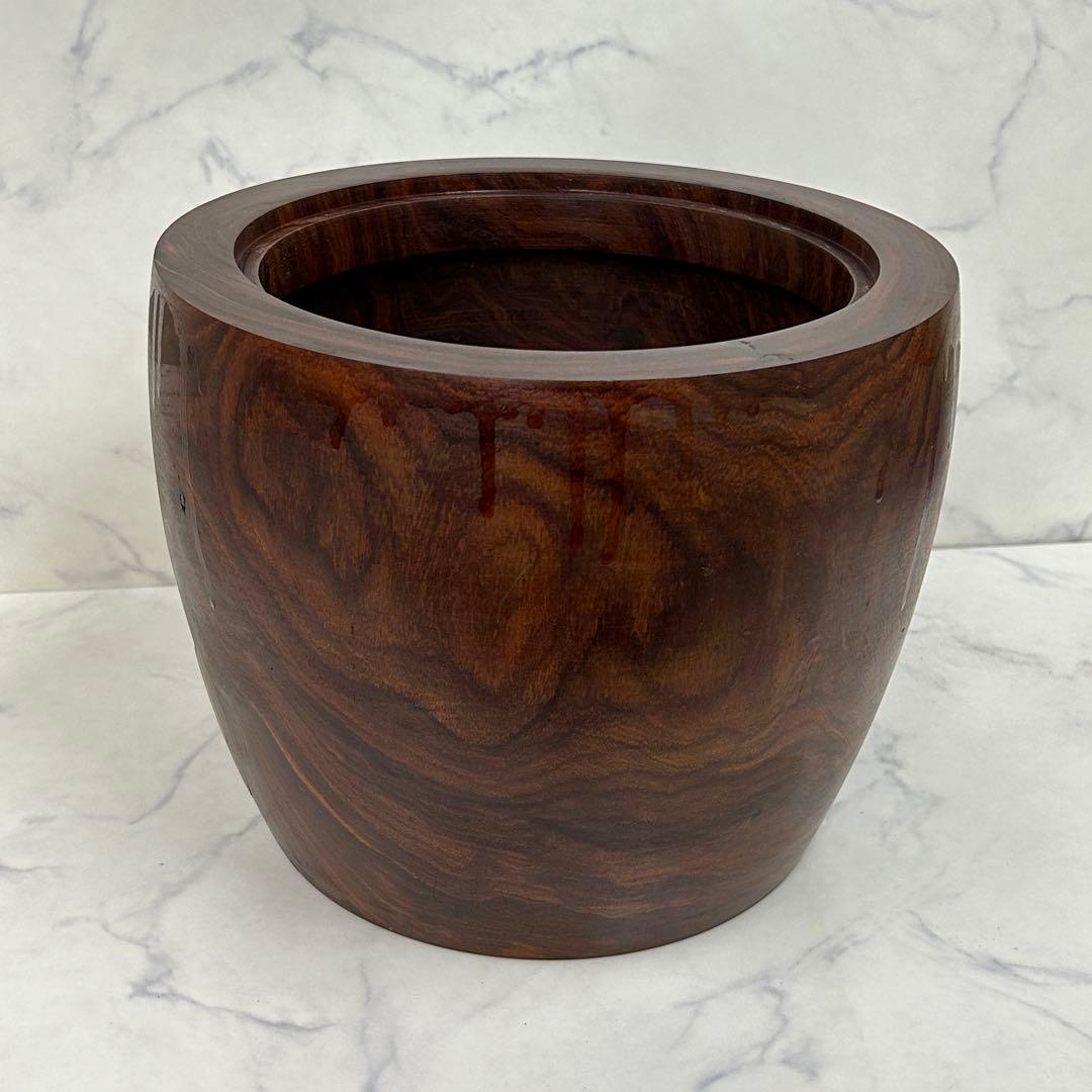 【高級花梨材】天然木 無垢 火鉢 台座つき 希少品