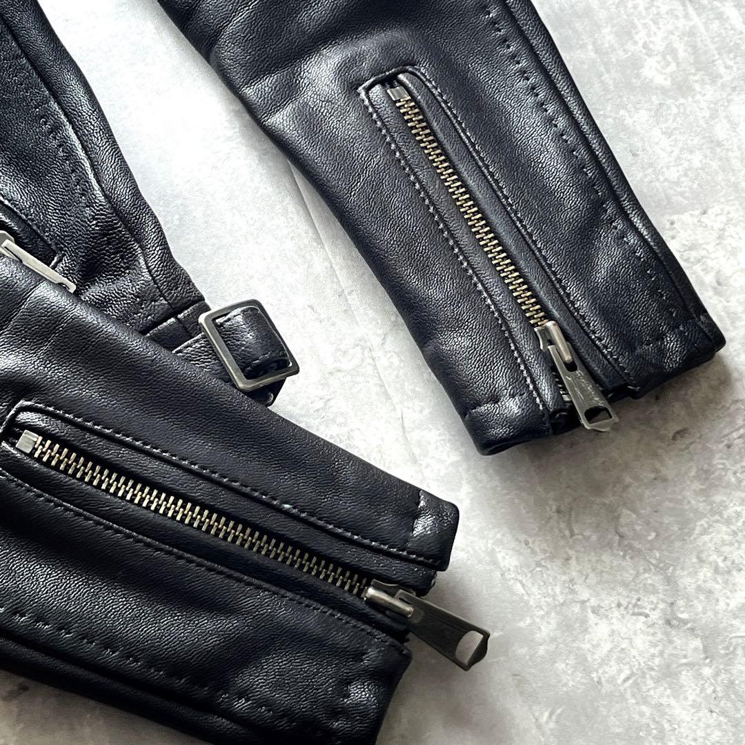 希少襟広　ジャックローズ　山羊革　レザー　ライダースジャケット　本革　2サイズ