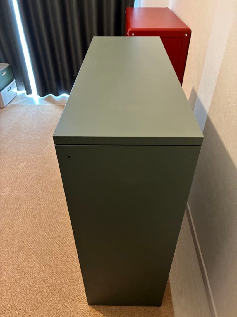 IKEA IVAR イーヴァル キャビネット 扉付, グレーグリーン メッシュ