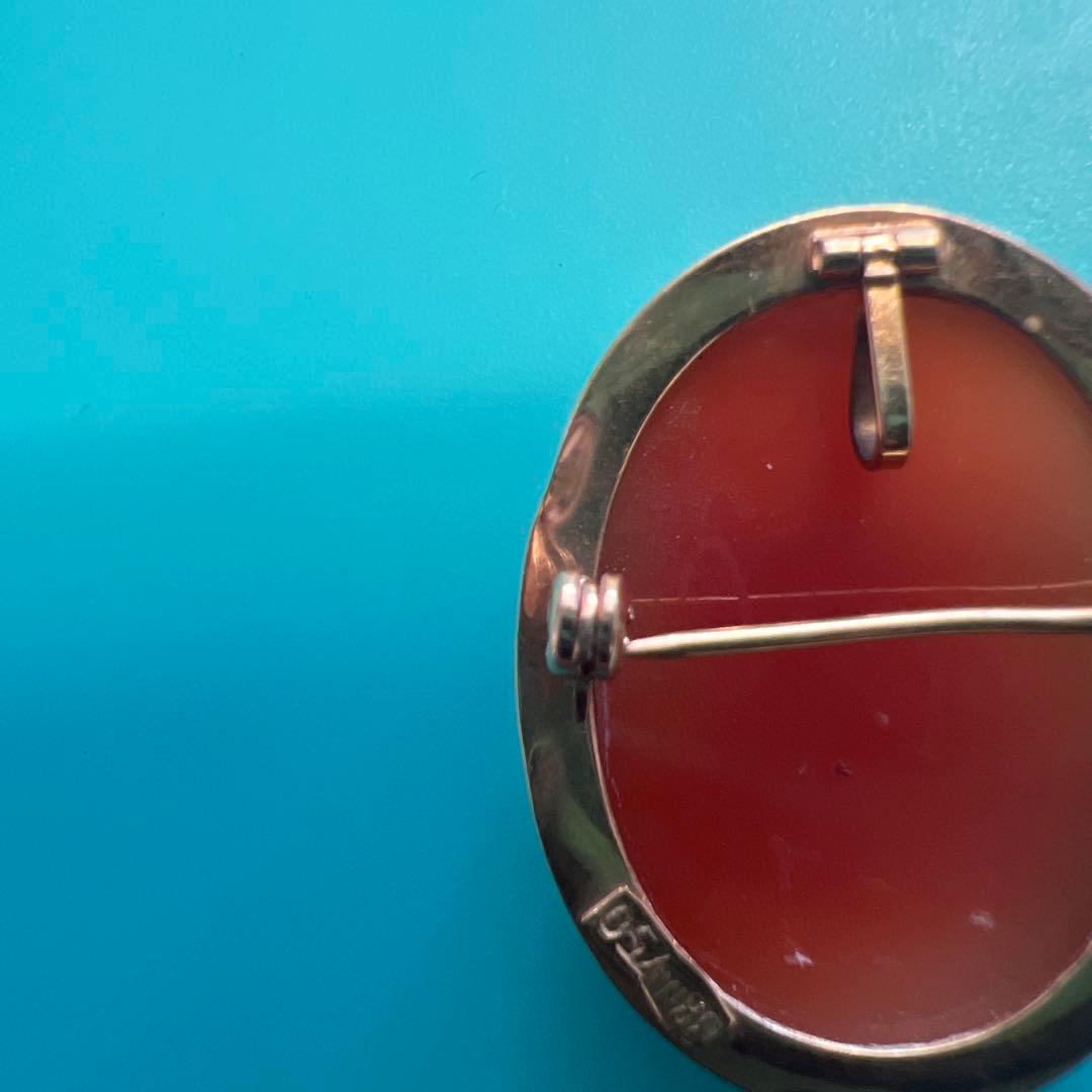 カメオシェルブローチ ペンダントヘッド　女性の横顔　18k部分有り