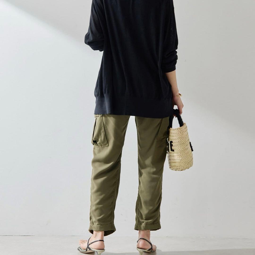 美品24SS 完売品✨ウィムガゼット バックサテンカーゴパンツ グリーン　36