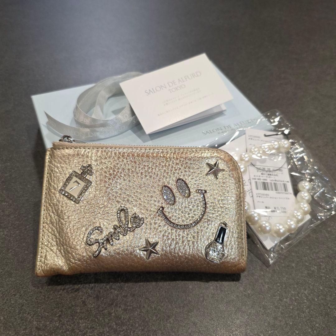 【金運UP】SALON DE ALFURD　ミニ財布　ゴールド【ストラップ付き】