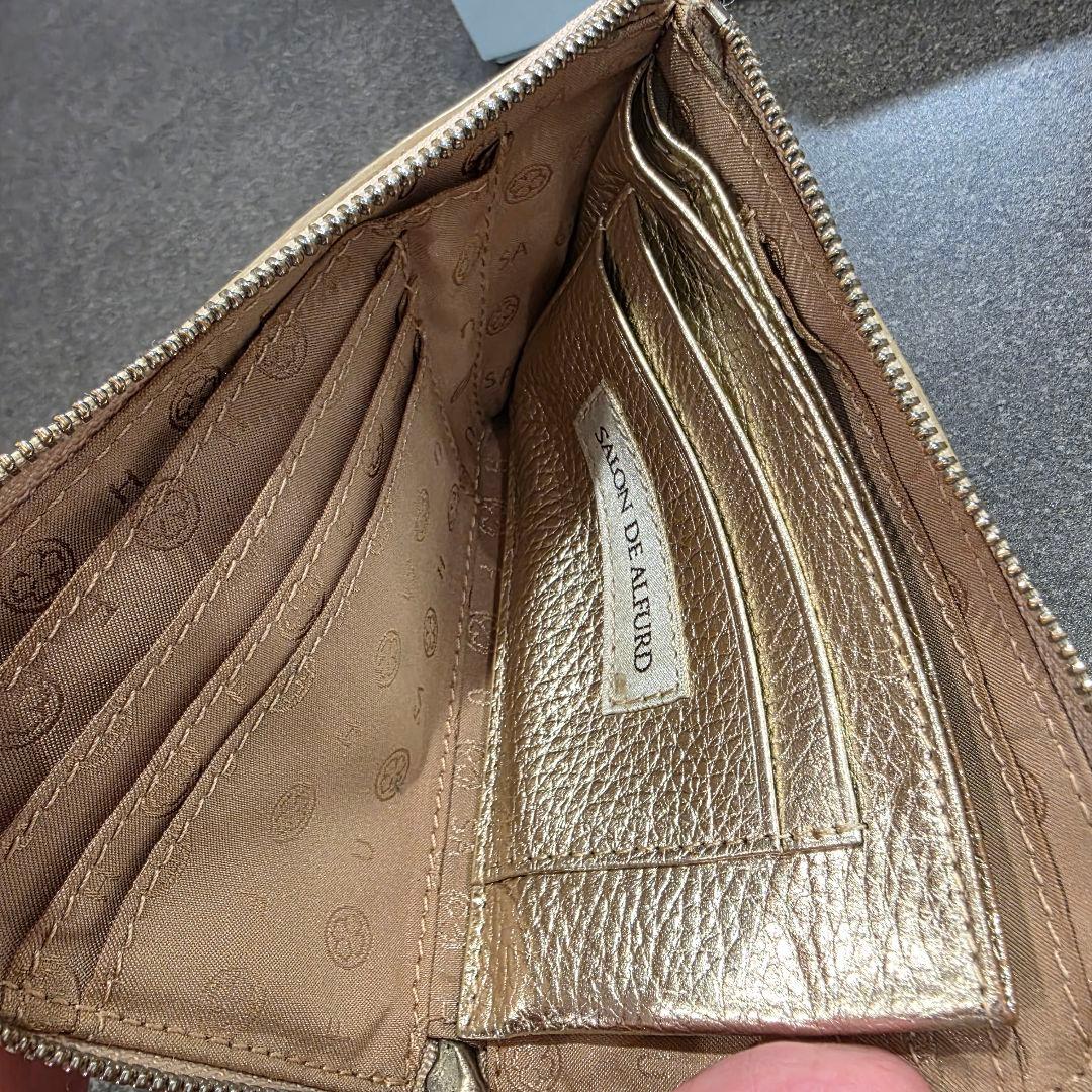 【金運UP】SALON DE ALFURD　ミニ財布　ゴールド【ストラップ付き】