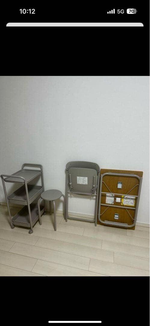 【Takamy】スチールパイプ家具4点セット