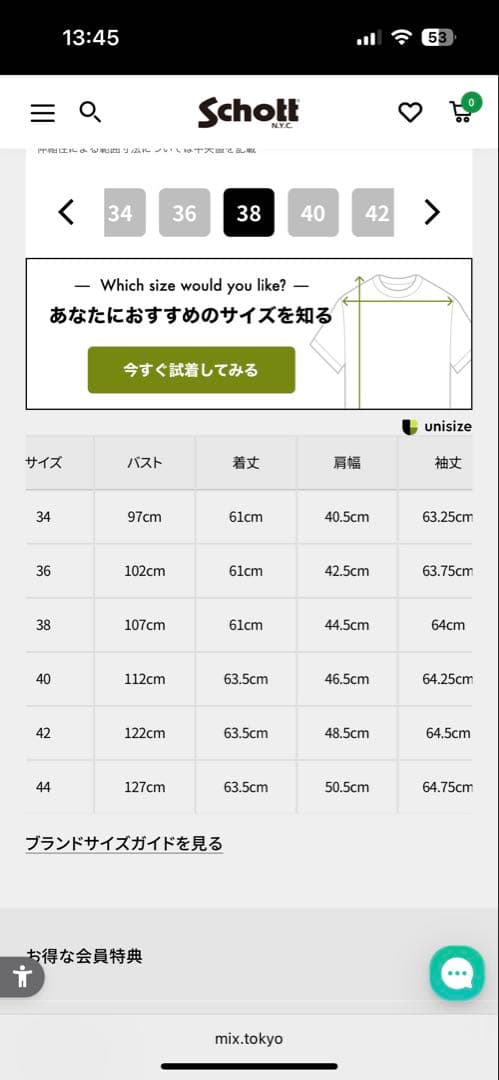 Schott シングルライダースジャケット 42 ブラック