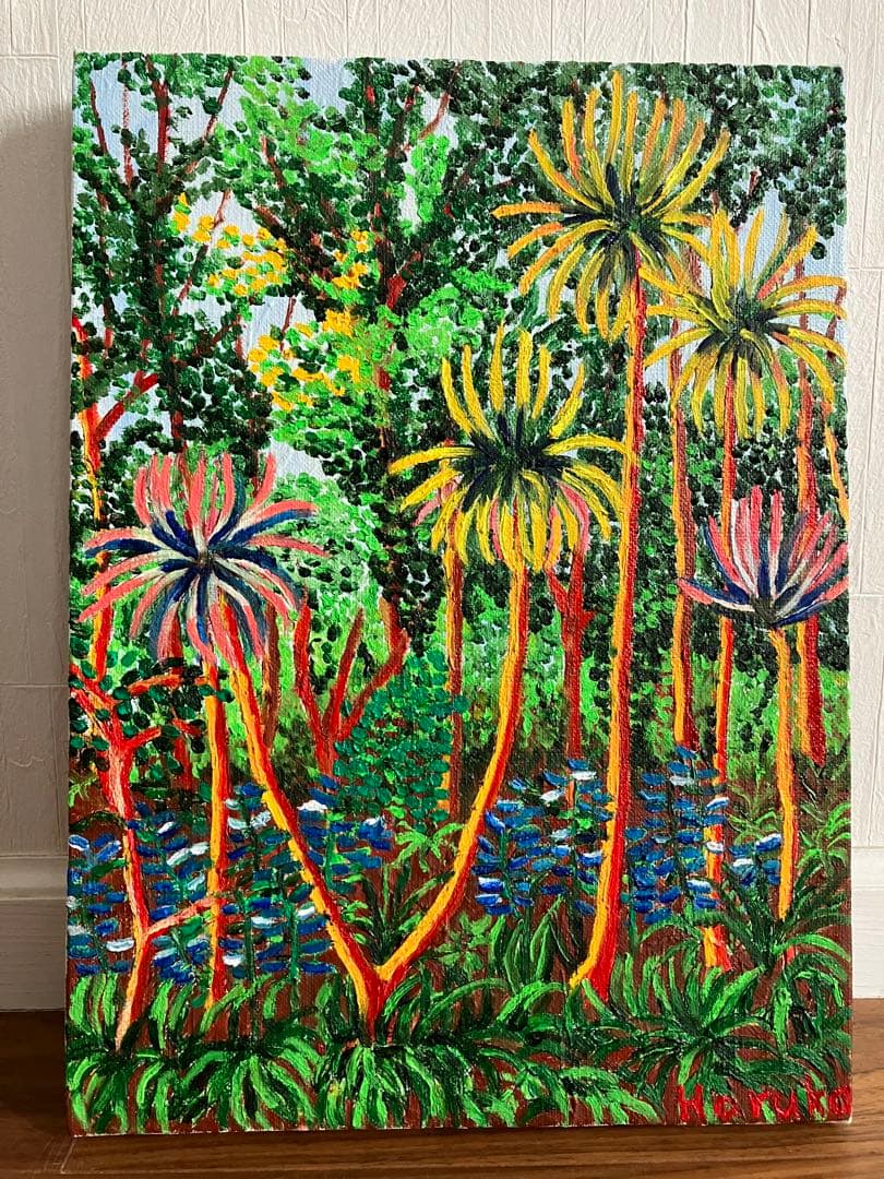 絵画　油絵　風景画　ジャングル　F4