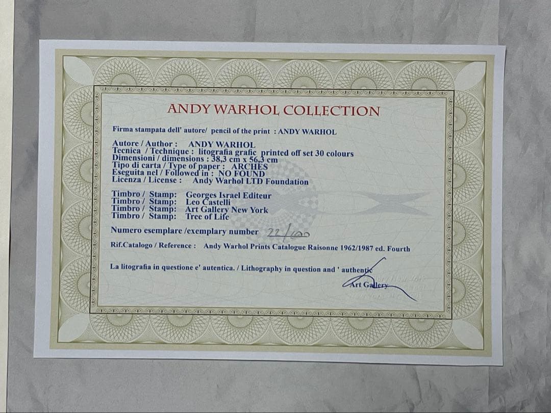 限定版リトグラフ22/100 アンディ・ウォーホル ミッキーマウス 【送料無料】