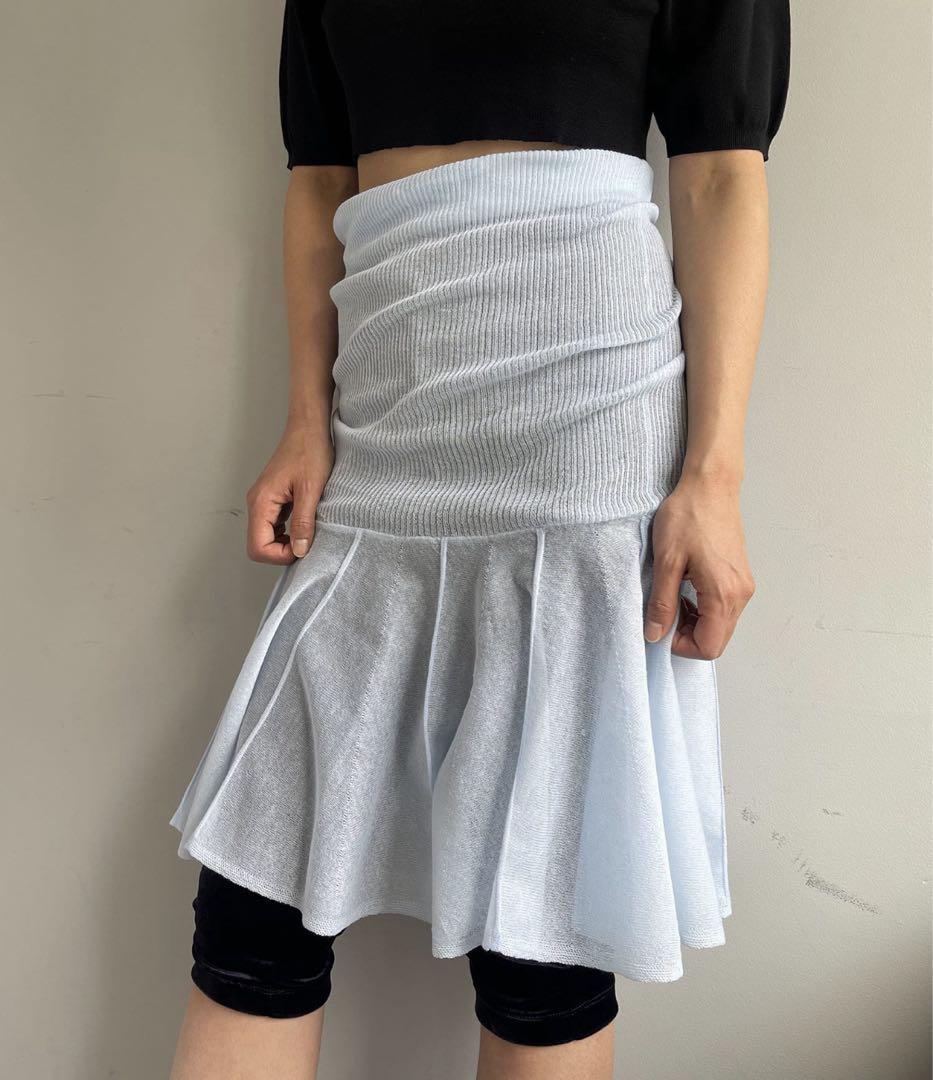 スカート Pasterip sheer middle layeringskirt