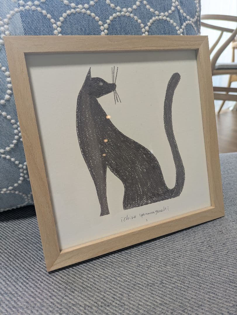 山口一郎　ジクレー　ネコ　直筆サイン＆イラスト入り