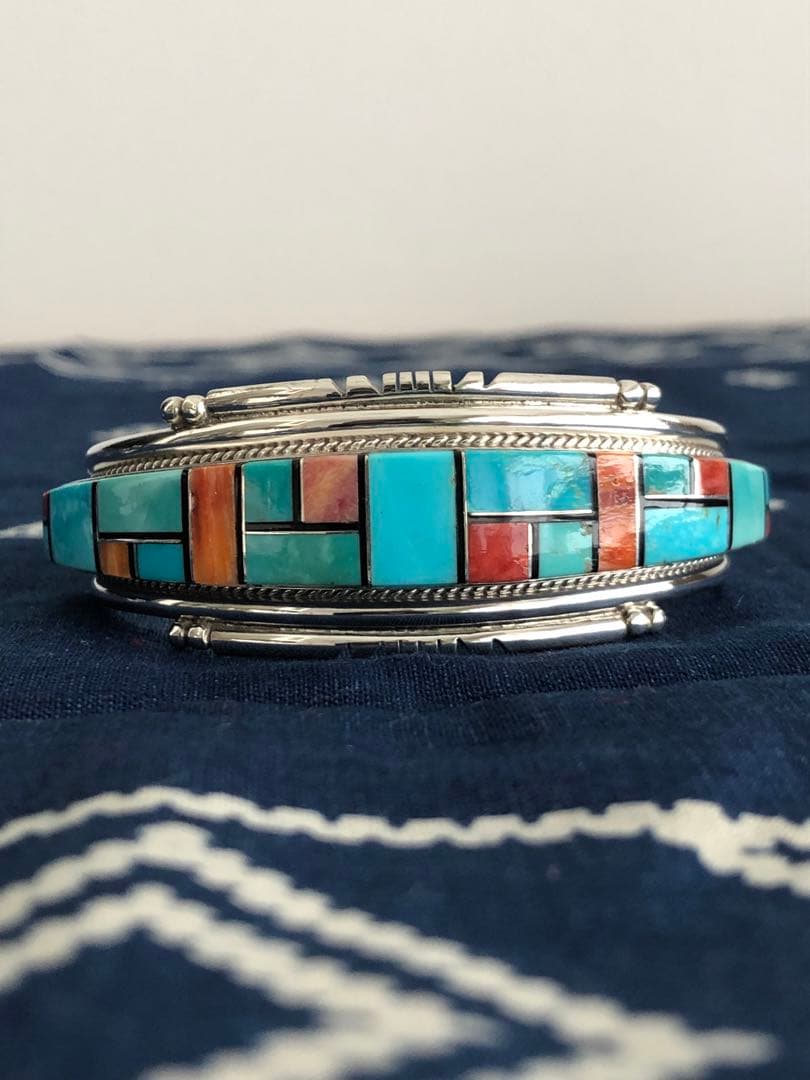 Joan Douglas インレイ　バングル　ズニ　インディアンジュエリー