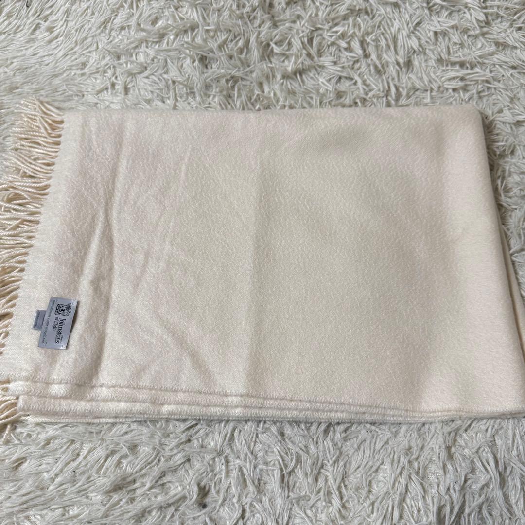 【美品】ジョンストンズオブエルガン　大判　カシミヤ100 フリンジ　マフラー
