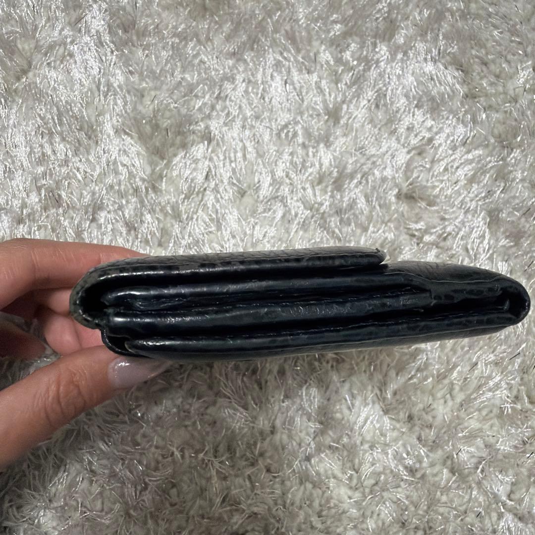 CHANEL 二つ折り財布 ブラック レザー